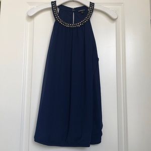 Navy Blue Accented Top
